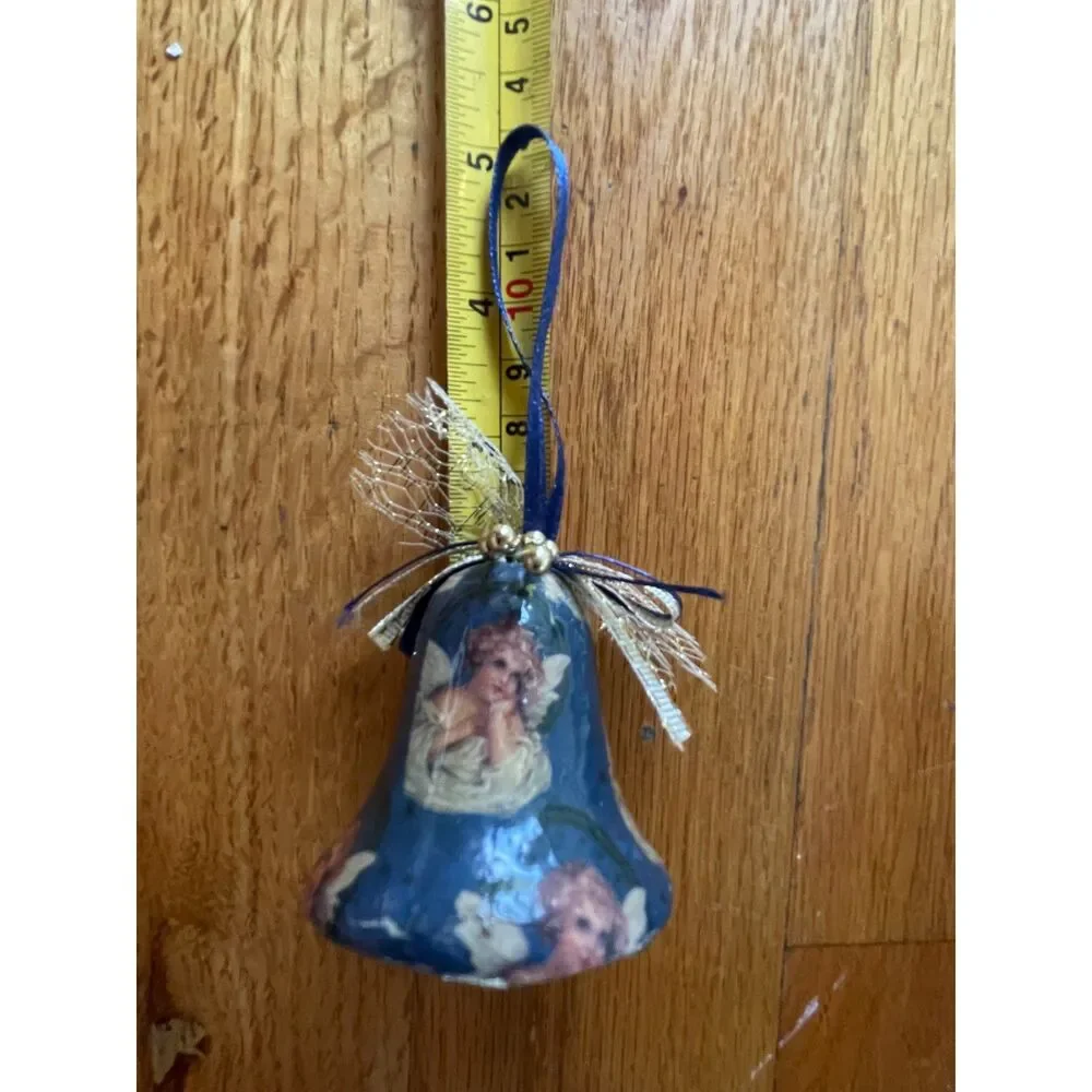 Vintage Giftco Victorian Angel Decoupage Christmas Ornaments Set of 3